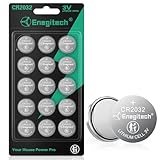 Enegitech CR2032 Lithium-Knopfzellenbatterie 2032 Lithium-Batterie 3V für Uhren, Taschenrechner, Fernbedienungen, Thermometer, Schlüsselfinder Kompaktbatterie für kleine Elektrogeräte - 15er Pack