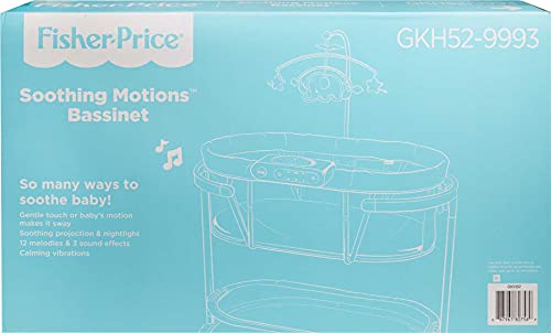 Fisher-Price Baby Bedside Sleeper Soothing Motions Bassinet With Lights Music Vibrations & Overhead Mobile, Pacific Pebble #TOP5