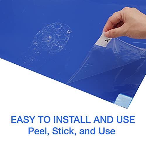 Image of CALPALMY 150 Sheets 24 inch x 36 inch Adhesive Mats - Sticky Mat for Laboratories, Homes, Construction Sites, and More - Remove Dust and Dirt from Shoes and Equipment Wheels -Blue