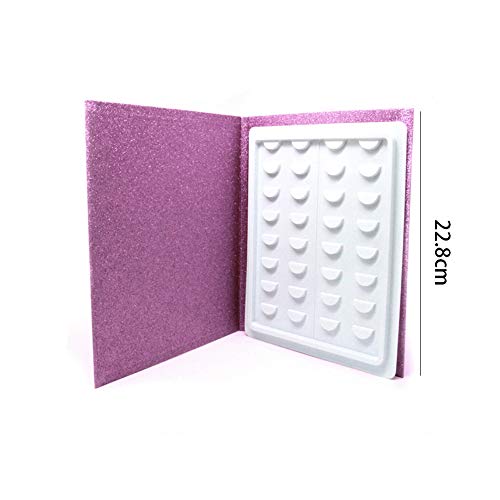 16 Pair Eyelash Storage Book,Makeup Display Sample Container,Eyelash Catalog Travel Glitter Paper(Purple) #TOP2