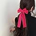 2pcs Hot Pink Velvet Hair Bows Hair Ribbon Clips 5.5