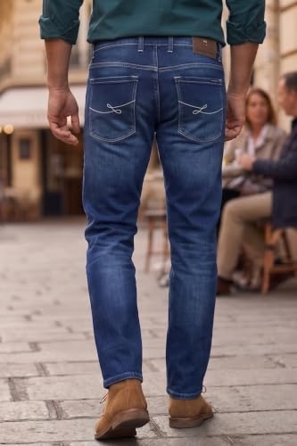 Image of Louis Philippe Men's Smart Fit Stretch Fabric for Comfort Premium Wash Aesthetic Authentic Twill and Durable Jeans