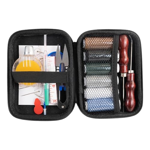 Kit de costura de couro,Kit de costura de couro - Kit de linha e agulha para estofamento | Kit de fe