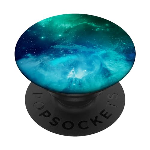 Space Nebula Galaxy Aqua Blue PopSockets PopGrip: Swappable Grip for Phones & Tablets PopSockets Adhesive PopGrip