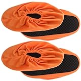 VANZACK Bowling Shoe Covers 2 Pairs Non-Slip Bowling Shoe Covers Shoe Protector Covers Shoes Slider Bowling Accessories for Women and Men Orange