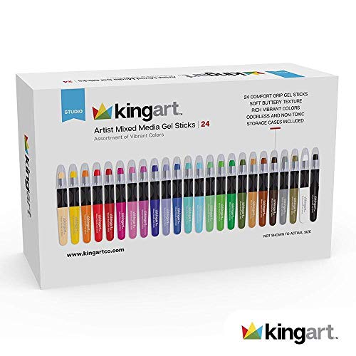 Kingart Gel Stick Artist Water Soluble Pigment Crayons Set Of 24 Unique Colors #TOP1