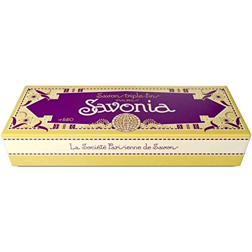 LA SOCIETE PARISIENNE DE SAVONS SAVONIA (Tuberose & Musk) Boxed Soap | Made in France | Traditional French Soap | Hand-wrapped |3 x 3.4oz Bars