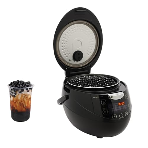 Commercial 6L Boba Maker Machine, 900W Automatic Pearl Cooker for Tapioca Pearls, Milk Tea, Dessert Stores, Restaurants, Non-Stick Pot with LED Display 110V