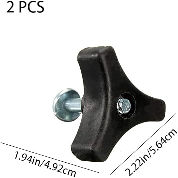 2 Pcs Mower Handle Bolts Wing Nuts and Bolts Triple Angle Handle Knobs Universal Handle Screw Kits Sturdy Nut Screw Bolt Replacement Parts for Lawn Mower Garden Tools