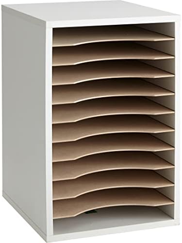 Safco Products Vertical Desktop Sorter, 11 Compartment 9419GR, Gray, Letter-size Shelves, Durable Laminate Finish