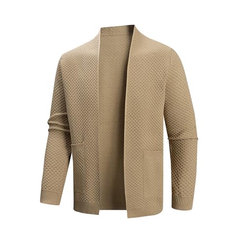Mens Cardigan Sweater Long Sleeve Open Front Lightweight Casual Basic Designed Knitted Outerwear Fall Sweaters