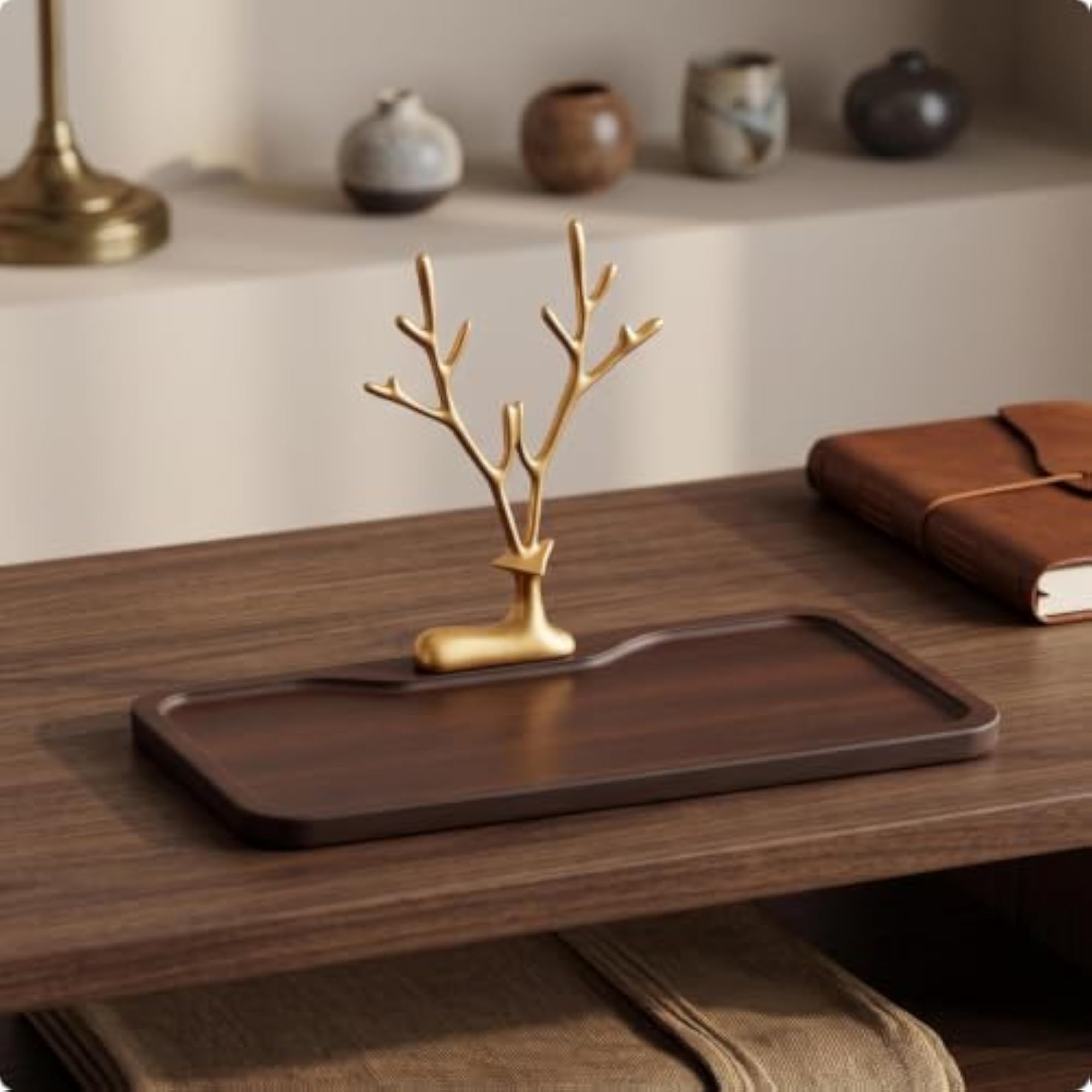 Medium Desktop Catchall Tray, Decorative Valet Tray for Entryway