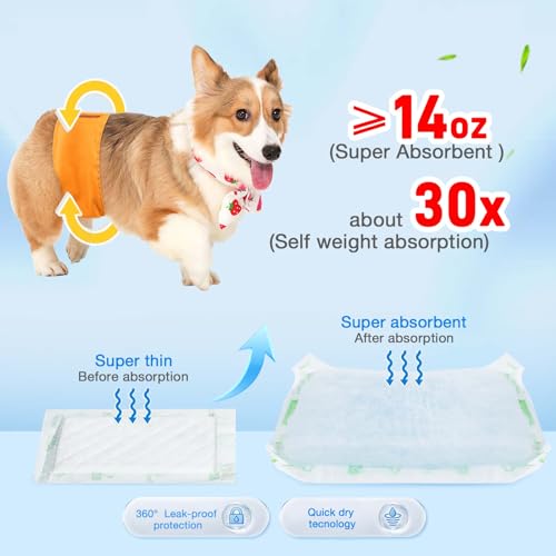 Image of Dog Diaper Liners 130ct, Super Leak Proof and Absorption Disposable Dog Diaper Booster Pads for Female and Male Fit Most Reusable Pet Belly Bands, Wraps, and Period Diapers (X-Large,XL-130ct)