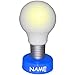 Produktbild alles-meine.de GmbH LED Tischlampe -  Glühbirne - Lampe - BLAU  - incl. Name - Batteriebetrieben - SCHNURLOS & Kabellos - Touchfunktion - 24 cm hoch - Innen & Außen - Tischleuc..