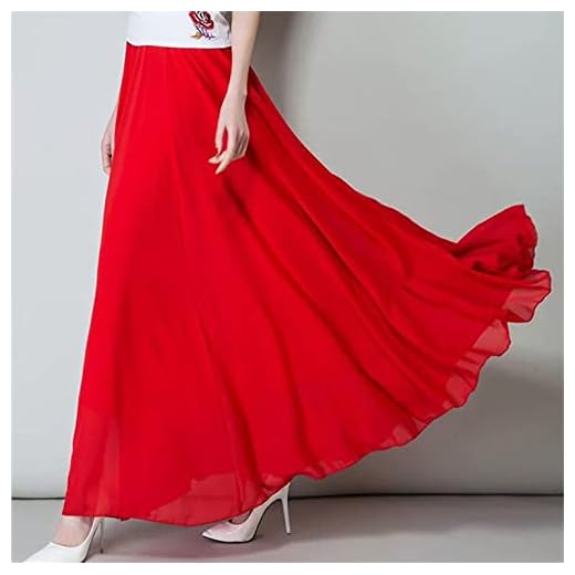 Damkjolar - Dam Sommar Chiffong Lång Kjol Tutu Eleganta Kjolar, Plus Size Spring Bohemian Plisserade Maxi Långa Kjolar, Lösa Överdimensionerade Underdelar, Vit, 5Xl