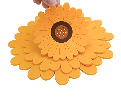 3 Pcs Anti-Hot Trivet Mat?Sunflower Anti-Heat Pan Mat? Antislip Heat Resistant Placemat for Hot Dishes, Pots, Pans?1 Large, 1medium, 1small?
