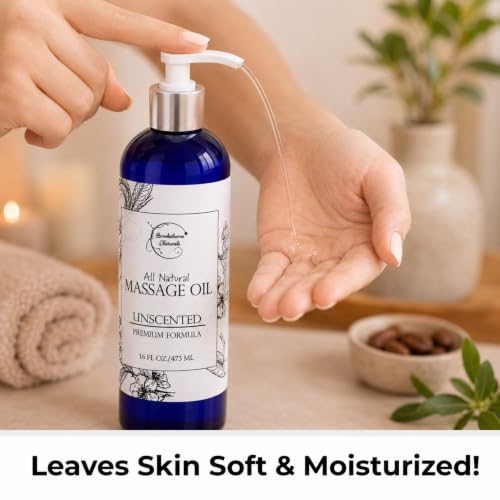 Image of Brookethorne Naturals Body Massage Oil for Massage Therapy | Natural 16oz