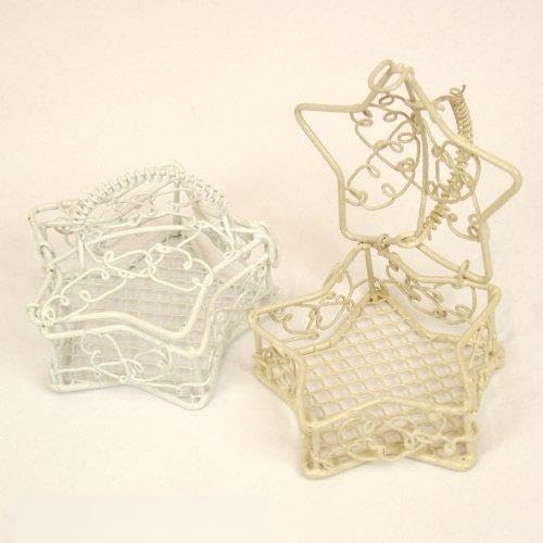 Metal Star Case Favour Bird Cage - Wedding Decoration - Pail / Bucket / Basket (5, White)