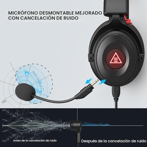 Miniatura 3 de EKSA E900 Pro — Auriculares gaming USB con micrófono desmontable y 7.1