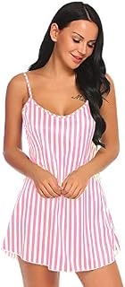Xs and Os Women's Satin Striped Mini Night Wear With Panty Price In India