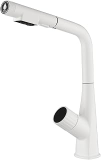 Grifo de Cocina Osmosis 3 Vias Extraible Indicador de Temperatura 3 Funciones Giratorio de 360° Latón Grifo Cocina 3 Vias-Blanco