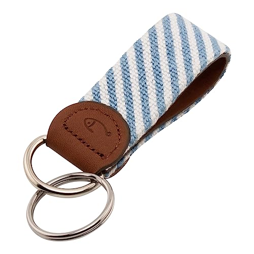 Image of Leather Hand-Stitched Needlepoint Key Fob or Key Chain
