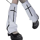 BZB Women's Halloween Punk Cross Print Leg Warmers Cosplay Casual Socks Harajuku Gothic Winter Warm