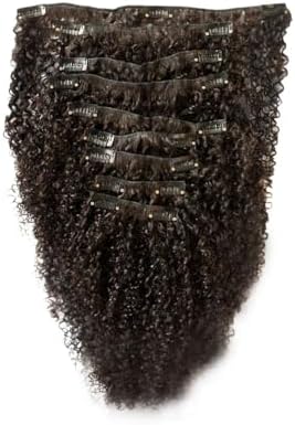 Cabelo Humano Crespo com Tic-Tac Textura Coily Castanho Escuro De...