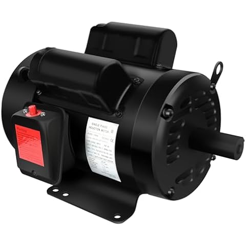 Air Compressor Motor 5HP, Industry AC Motor, Electric Motor 184T Frame Farm Duty Motor, 1750 RPM TEFC 208-230V 28.5-27.0 CW/CCW Cover