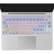 Cute Keyboard Cover for Microsoft Surface Laptop Go / 2/3 12.4", Big Letter Designs Protective Keyboard Skin, Cute Bunny