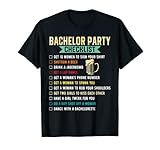 Bachelor Party Checklist Shirt Men Groomsmen Bachelorette T-Shirt