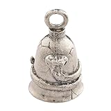 Guardian Bell Snake Good Luck Bell w/Keyring & Black Velvet Gift Bag | Motorcycle Bell | Lead-Free Pewter | Made in USA