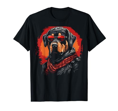 Cool Motorcycle Dad, perro motero, divertido Rottweiler Dad Rider Camiseta