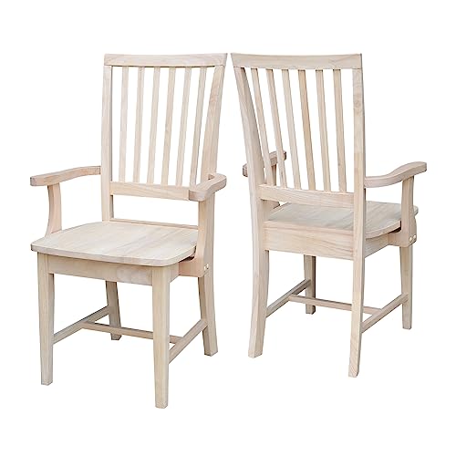 International Concepts Mission Side Chair With Arms, Unfinished #TOP5