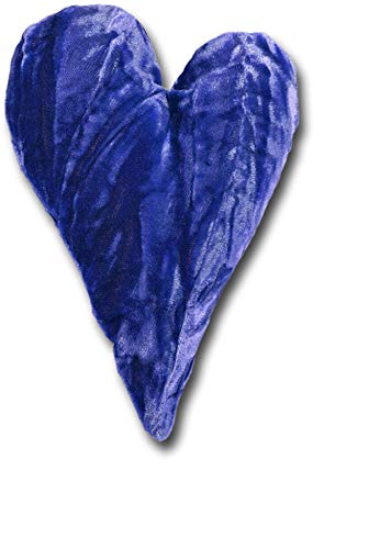 Candi Andi Handmade 4" Heart Shaped Sachet Pillow - Flax Seed Filled - Colorful Crushed Velvet - Lavender Scented - Majestic Purple - VH4-MP