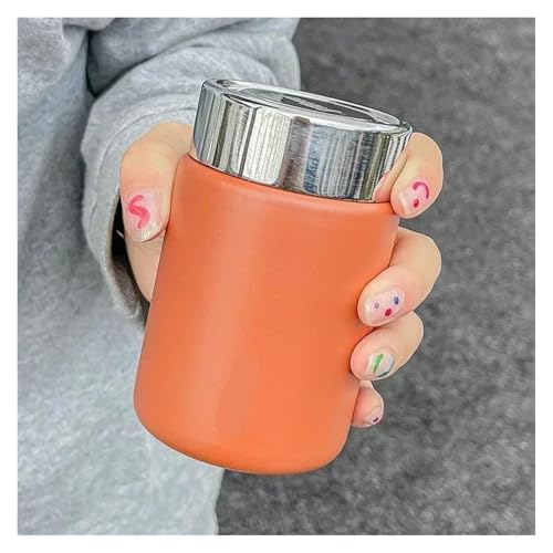 230ml ミニステンレススチール 316 サーモスマグ 新ファッション ポータブルポケット真空フラスコ コーヒー 紅茶 保温ウォーターボトル タンブラー(Orange)