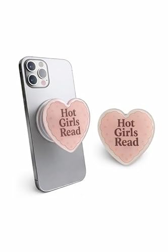 Grip Magnétique Rétractable pour Téléphone, Liseuse et Tablette – Support Téléphone/Poignée téléphone – Compatible iPhone, Smartphone et Kindle (Coeur - Hot Girls Read)