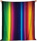 Manta Rayas Verticales 150x200 cm Manta Polar de Franela Rayas de Colores para Sofa y Cama, Mantas Ligeras, Caliente y Transpirable, Todas Las Estaciones A-0404