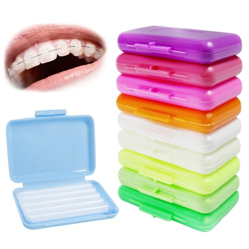 Sularpek 10 Boxes Dental Wax for Braces, 50PCS Brace Wax Orthodontic, Orthodontic Wax, Relief Wax for Ortho Care, Braces Wax with Fruit Smell, for Brace Wearers Gum Protection(Multiple Flavors)