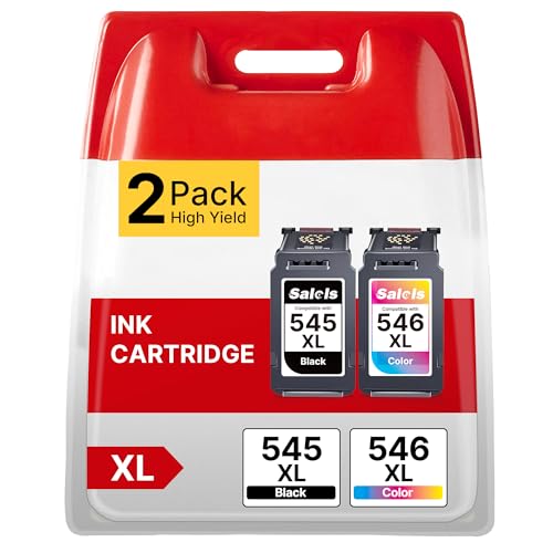 Salols 545 546 Ink Cartridges XL Replacement for Canon Ink Cartridges 545 and 546 PG-545 CL-546 XL Ink Black and Colour for Pixma TS3150 MG3050 MG2550S MG2950 TR4550 TR4551 TR4650 MX495 TS3355 TS3350
