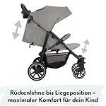 Graco Buggy EezeFold DLX | leichter Reisebuggy mit Einhand-Faltmechanismus, 4-Rad-Federung, flacher Liegeposition & großem Korb - Lunar Grau