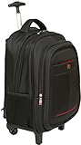 trolley per pc portatile El compartimento principal cuenta con un bolsillo acolchado para ordenadores portátiles de 15,4" (23 x 27 cm) con una tira de sujeción. El compartimento mediano incluye un organizador con portabolígrafos y bolsillos para dispositivos multimedia