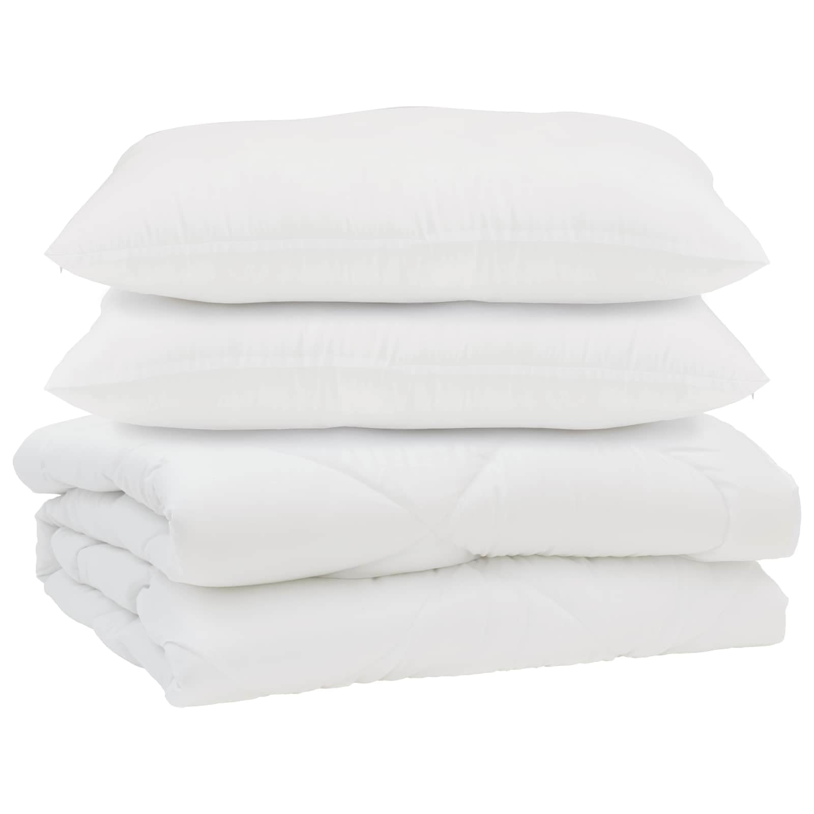 Couette avec 2 oreillers en microfibre blanche ensemble de literie complet