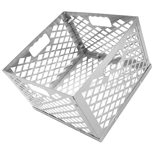 Genérico Cesta para Carbón de Acero Inoxidable Caja Multifuncional para Almacenar Carbón Reutilizable Soporte Ligero para Barbacoa Accesorio Duradero para Asados y Fumado Prolongado