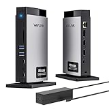 WAVLINK Laptop Docking Station 3 Monitors(Max Resolution: Single 8K or Triple 4K), 11-in-1 USB C Docking Station with 125W PD3.1 Pass-Through & Power Adapter, 2*HDMI + DP, for MacBook M1–M4 & Windows