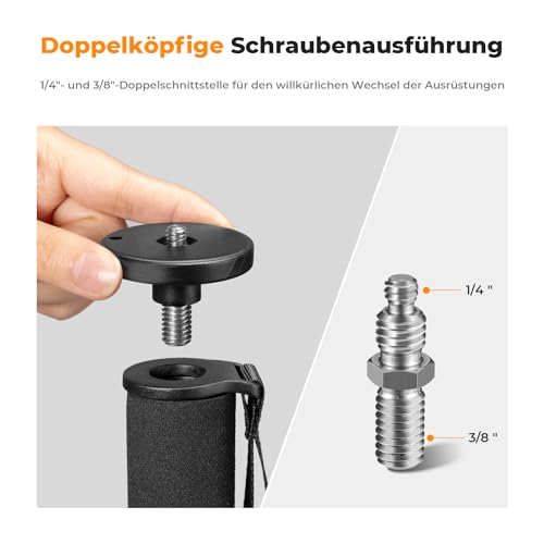 K&F CONCEPT MS16 Einbeinstativ, 63 Zoll Monopod,Stabiles Aluminium-Einbeinstativ mit 5 Sektionen,160cm Reiseeinbeinstativ für DSLR, DSLM und Kompaktkameras,Mit Handschlaufe