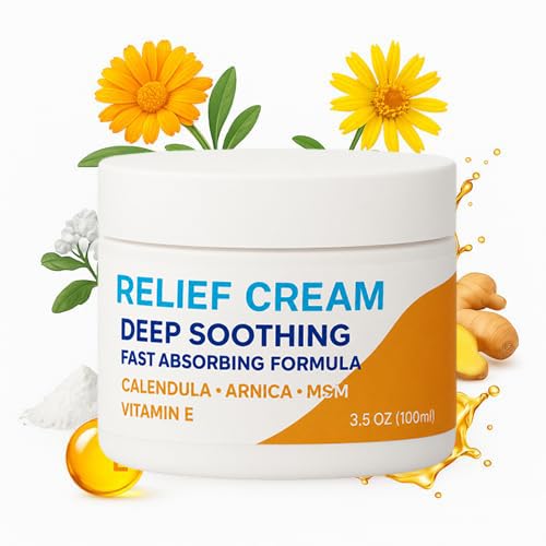 Carpal Tunnel Relief Cream, Herbal Nerve Relief Cream for Hands & Wrists, Non-Greasy Formula with Arnica, Emu Oil and Turmeric Oil, 3.5 oz
