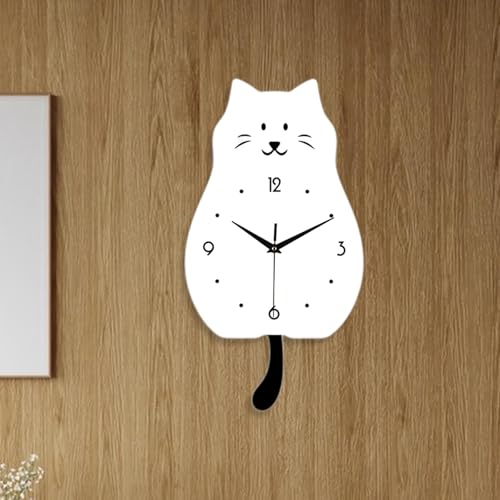 Horloge murale chat silencieuse moderne pour chambre à coucher