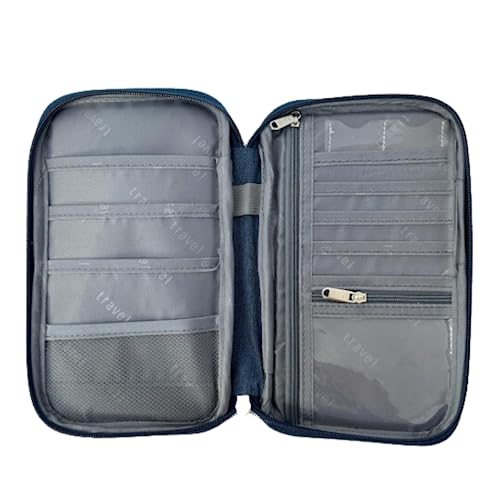 CARTEIRA CASE PORTA PASSAPORTE E DOCUMENTOS PARA VIAGEM (Azul)