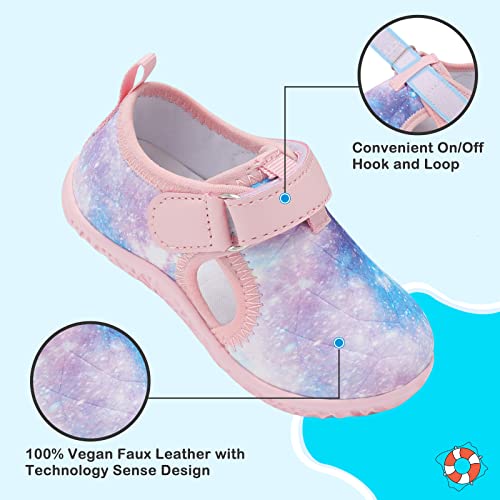 Besroad Toddler Athletic Sneakers Fur Lined Slip On Walking Shoes For Girls Boys Purple Galaxy 9-9.5 Toddler #TOP2